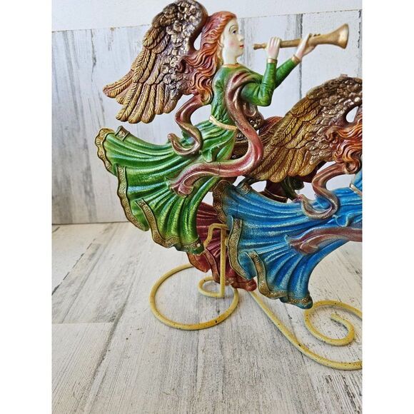 Vintage angel candelabra candle holder cherubs singing Victorian - Picture 6 of 11